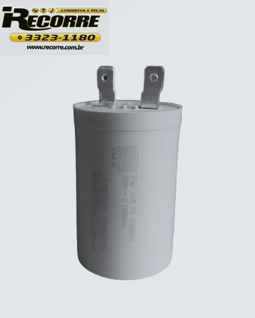 Capacitor 20uf x 250v Tanquinho