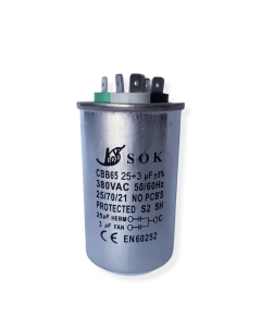 CAPACITOR DUPLO 25 + 3 X 380 VAC PARA AR CONDICIONADO