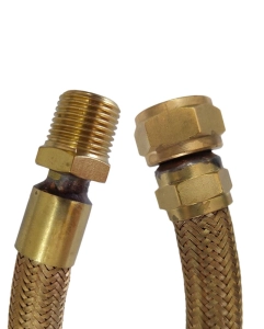 MANGUEIRA FLEXIVEL COBRE 1.00M ROSCA/ROSCA TOMBACK